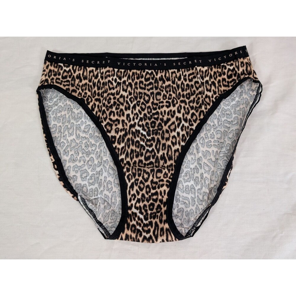 Victoria's Secret High Leg Brief Panty Leopard Print Small New w/Tags NWT S